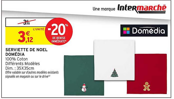 SERVIETTE DE NOEL DOMÉDIA