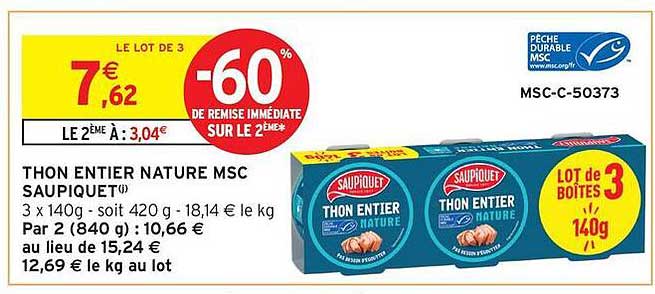 THON ENTIER NATURE MSC SAUPIQUET