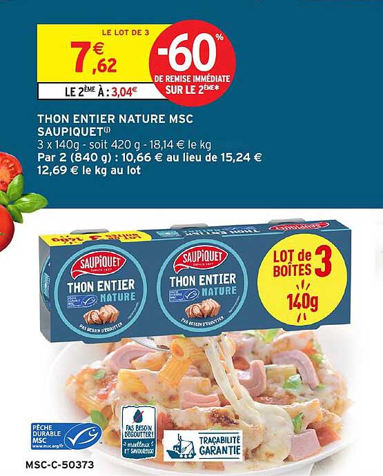 THON ENTIER NATURE MSC SAUPIQUET