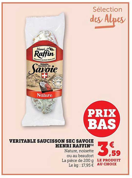 VERITABLE SAUCISSON SEC SAVOIE HENRI RAFFIN