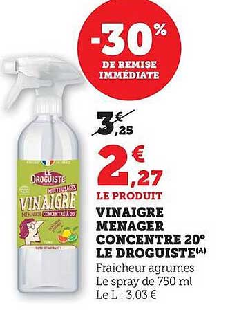 VINAIGRE MENAGER CONCENTRE 20° LE DROGUISTE