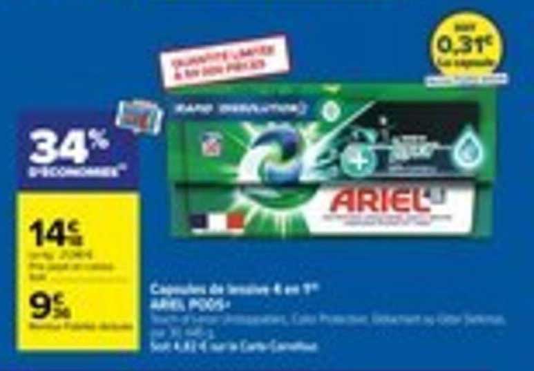 Capsules de lessive 4 en 1 ARIEL PODS+