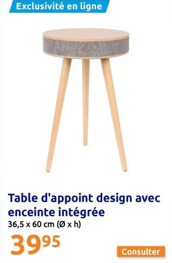 SPEAKER TABLE 180 - Table basse enceinte, son unidirectionnel 180 º, bluetooth et chargeur sans