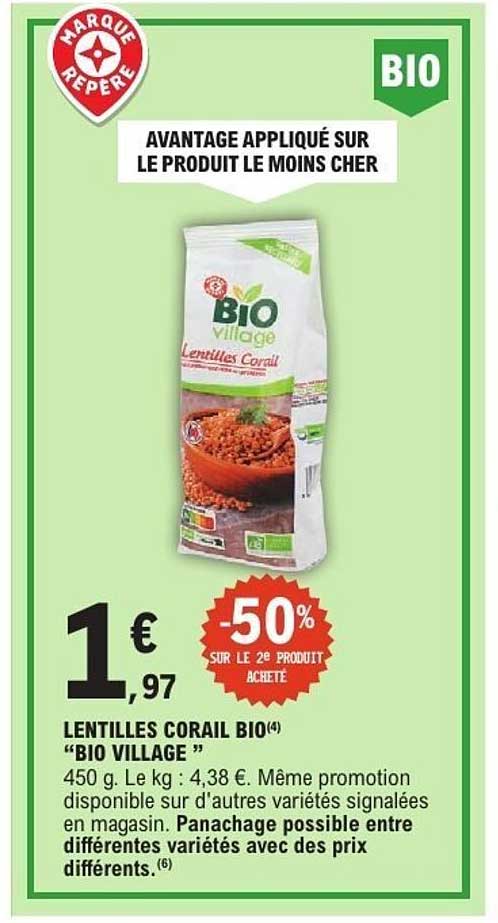 LENTILLES CORAIL BIO(4) "BIO VILLAGE"