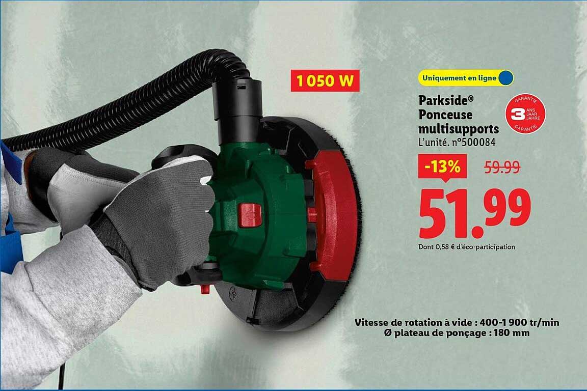 Promo Parkside® Ponceuse Multisupports L'unité N°500084 chez Lidl ...