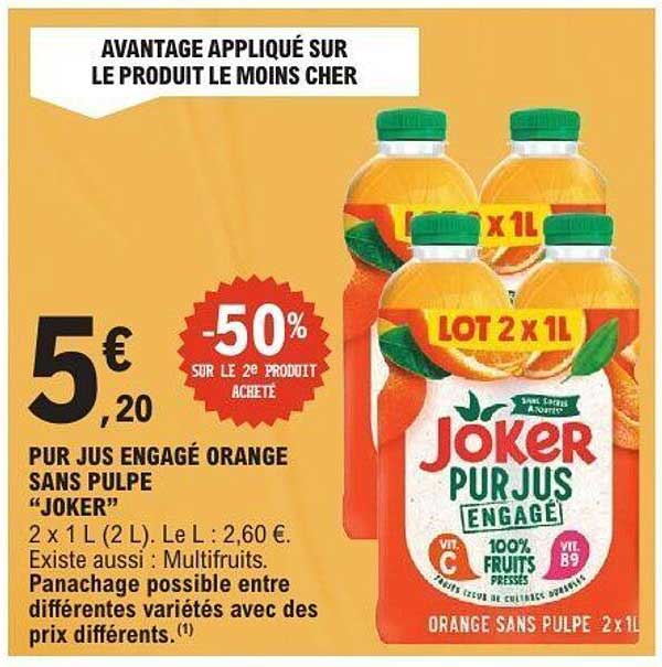 PUR JUS ENGAGÉ ORANGE SANS PULPE “JOKER”