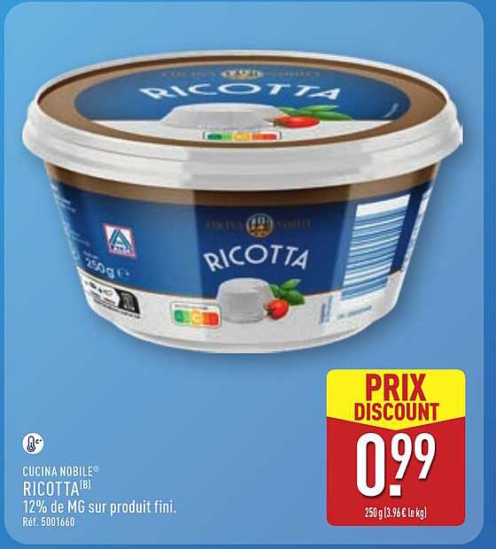Promo Ricotta chez ALDI - 123Catalogue.fr