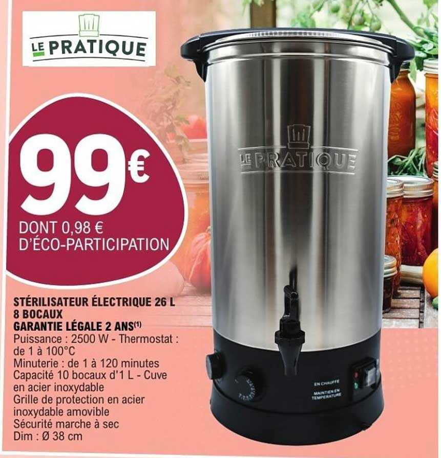 Sterilisateur Bocaux Electrique Leclerc