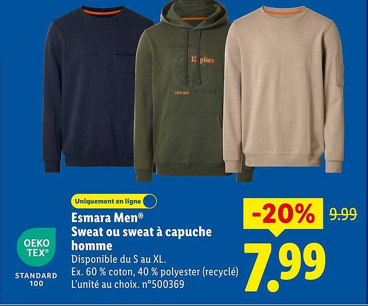 Esmara Men® Sweat ou sweat à capuche homme