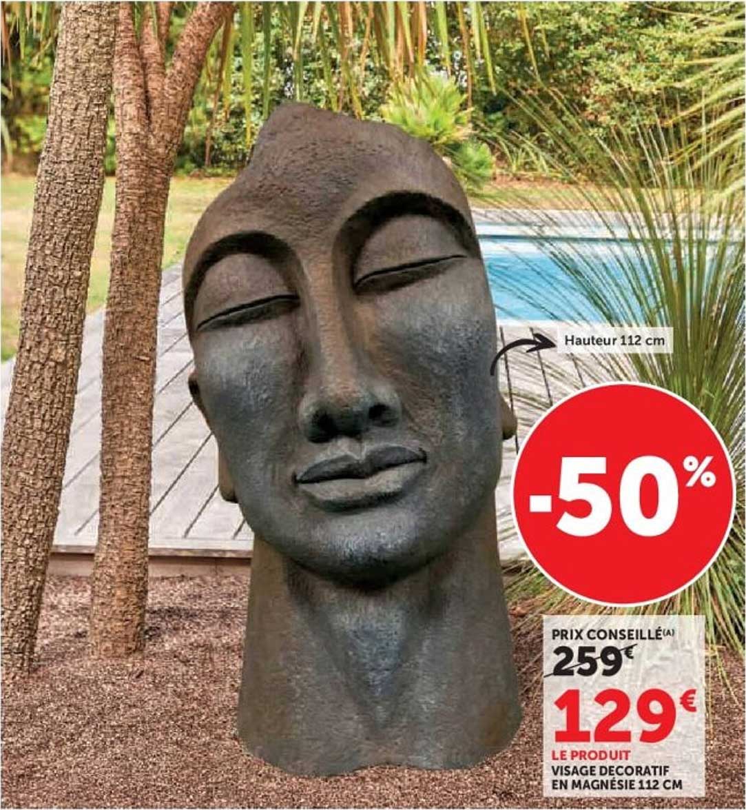 LE PRODUIT VISAGE DECORATIF EN MAGNESIE 112 CM