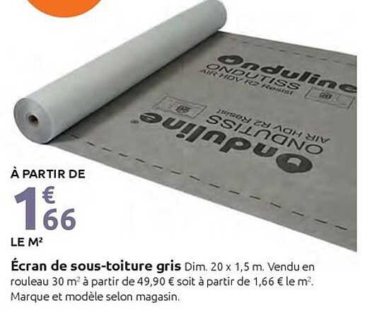 Écran de sous-toiture gris