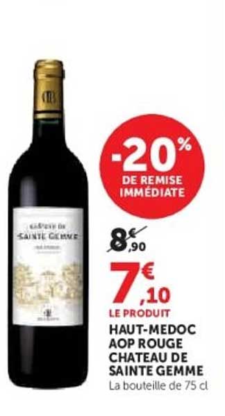 HAUT-MEDOC AOP ROUGE CHATEAU DE SAINTE GEMME