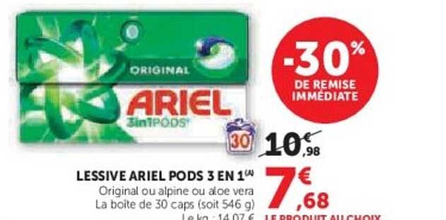 Lessive Ariel Grandiose - 42 Pods - Capsules Plus Grosses Et Performantes