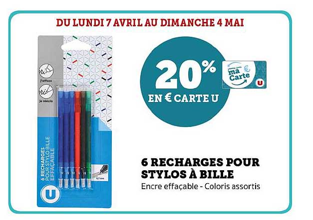 6 RECHARGES POUR STYLOS À BILLE