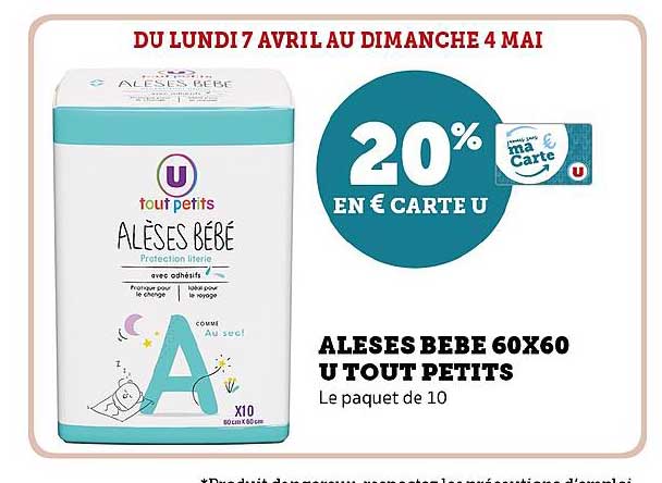 ALESES BEBE 60X60 U TOUT PETITS - Le paquet de 10