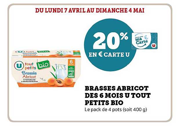 BRASSES ABRICOT DES 6 MOIS U TOUT PETITS BIO