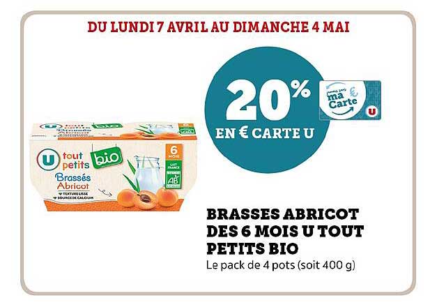 BRASSES ABRICOT DES 6 MOIS U TOUT PETITS BIO