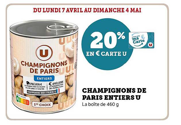 CHAMPIGNONS DE PARIS ENTIERS U