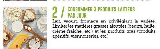 CONSUMER 3 PRODUITS LAITIERS PAR JOUR