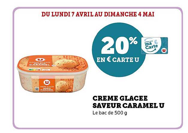CRÈME GLACÉE SAVEUR CARAMEL U