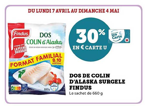 DOS DE COLIN D’ALASKA SURGELE FINDUS