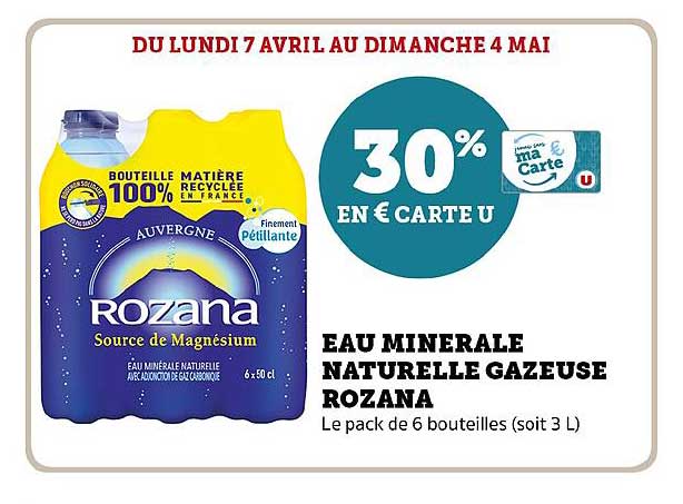 EAU MINERALE NATURELLE GAZEUSE ROZANA