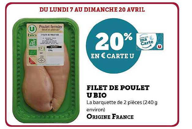 FILET DE POULET U BIO