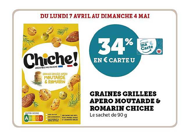 GRAINES GRILLEES APERO MOUTARDE & ROMARIN CHICHE