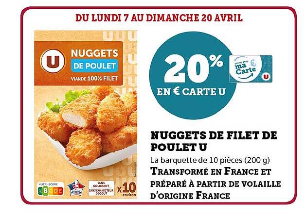 NUGGETS DE FILET DE POULET U