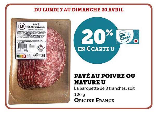 PAVÉ AU POIVRE OU NATURE U