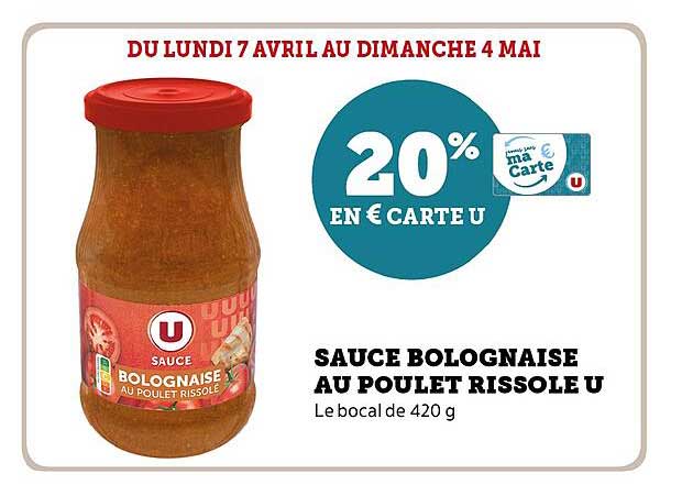 SAUCE BOLOGNAISE AU POULET RISSOLE U