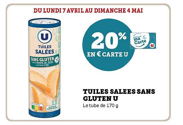 TUILES SALEES SANS GLUTEN U