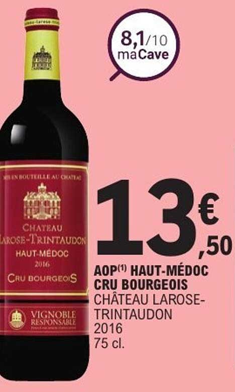 AOP(1) HAUT-MÉDOC CRU BOURGEOIS CHÂTEAU LAROSE-TRINTAUDON 2016 75 cl.