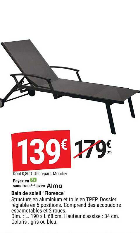 Promo Bain De Soleil "Florence" chez Gamm vert - 123Catalogue.fr