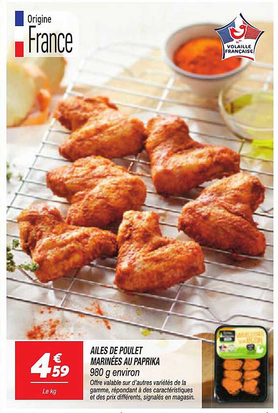 AILES DE POULET MARINÉES AU PAPRIKA