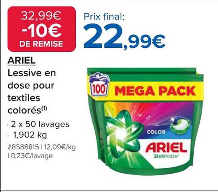 ARIEL Lessive en dose pour textiles colorés