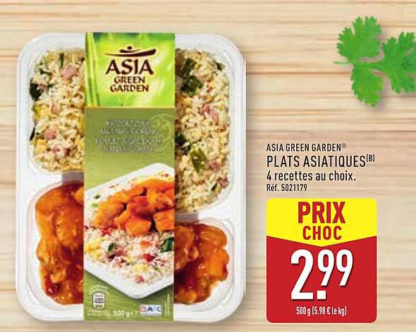 ASIA GREEN GARDEN® PLATS ASIATIQUES(B) 4 recettes au choix.