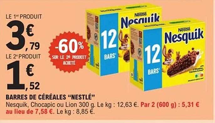 BARRES DE CÉRÉALES “NESTLÉ”