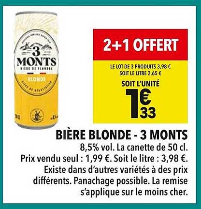 BIÈRE BLONDE - 3 MONTS