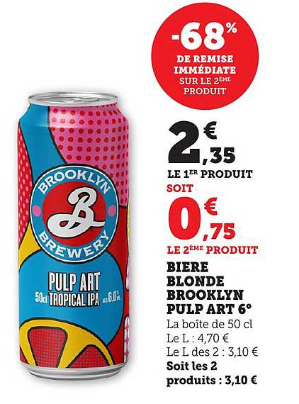 BIÈRE BLONDE BROOKLYN PULP ART 6°