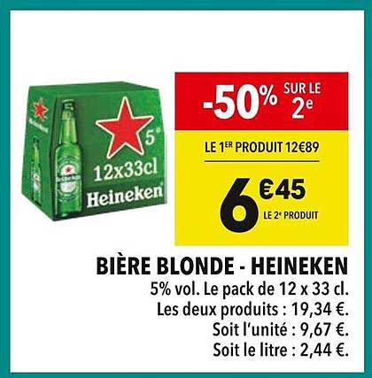 BIÈRE BLONDE - HEINEKEN