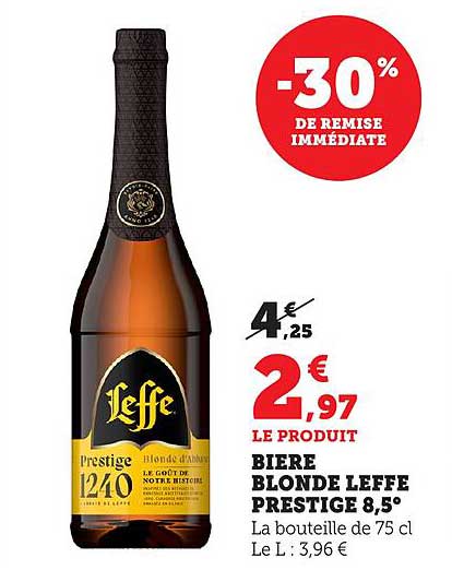 BIERE BLONDE LEFFE PRESTIGE 8,5°