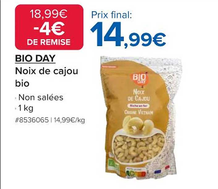 BIO DAY Noix de cajou bio