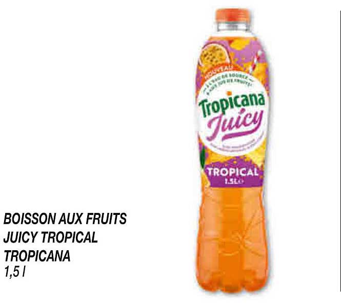 BOISSON AUX FRUITS JUICY TROPICAL TROPICANA 1,5 L