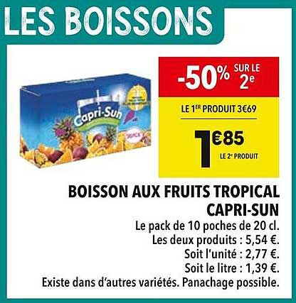 BOISSON AUX FRUITS TROPICAL CAPRI-SUN