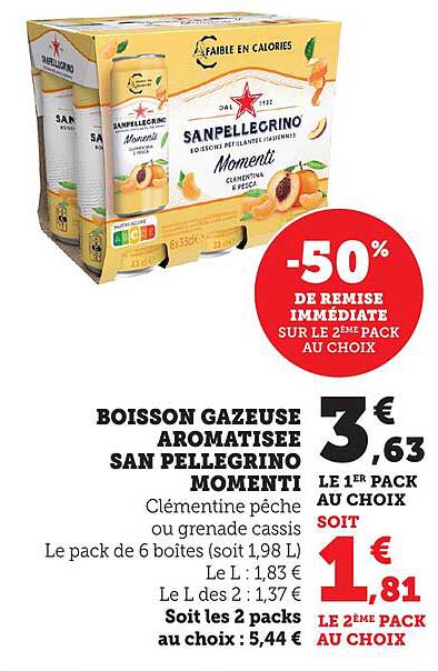 BOISSON GAZEUSE AROMATISEE SAN PELLEGRINO MOMENTI
