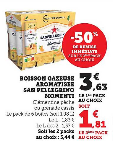 BOISSON GAZEUSE AROMATISEE SAN PELLEGRINO MOMENTI
