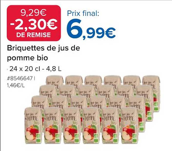 Briquettes de jus de pomme bio