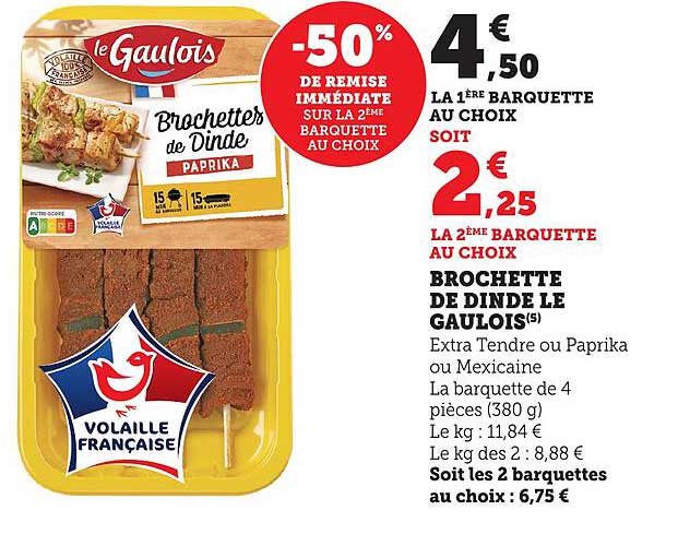 Brochettes de Dinde Le Gaulois