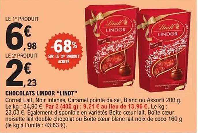 CHOCOLATS LINDOR “LINDT”